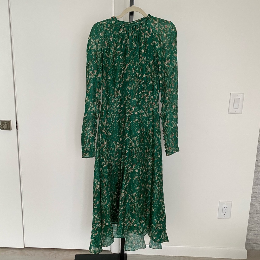 H&M Conscious Exclusive - green print midi dress